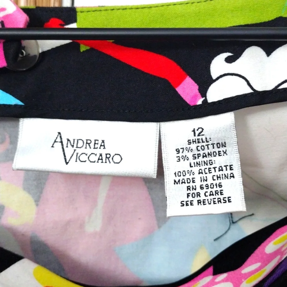 ANDREA VICCARO Cotton Stretch Multi-Colored Pencil Embellished Skirt Size 12 - Picture 9 of 9